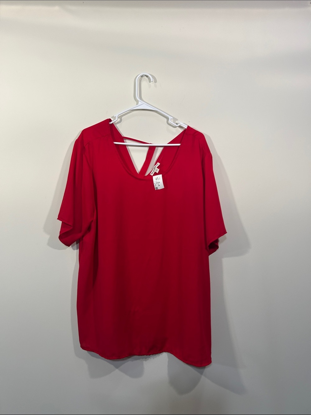 Zenana Outfitters Red V-Neck Short Sleeve Tunic